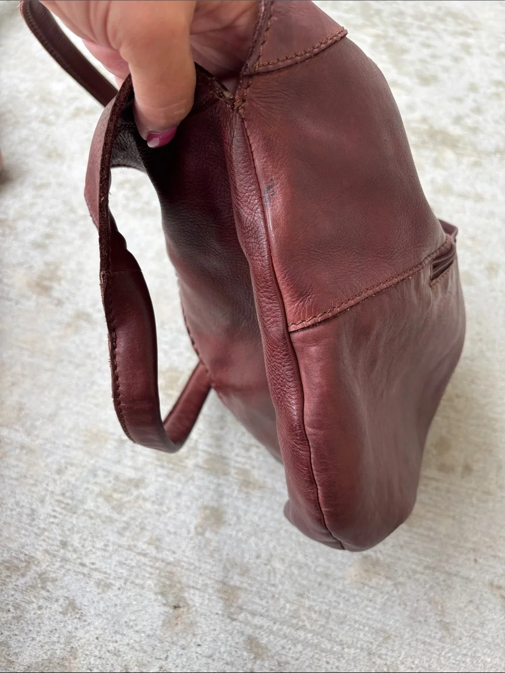 Zoa Braided-Trim Leather Hobo Bag in Deep Rust